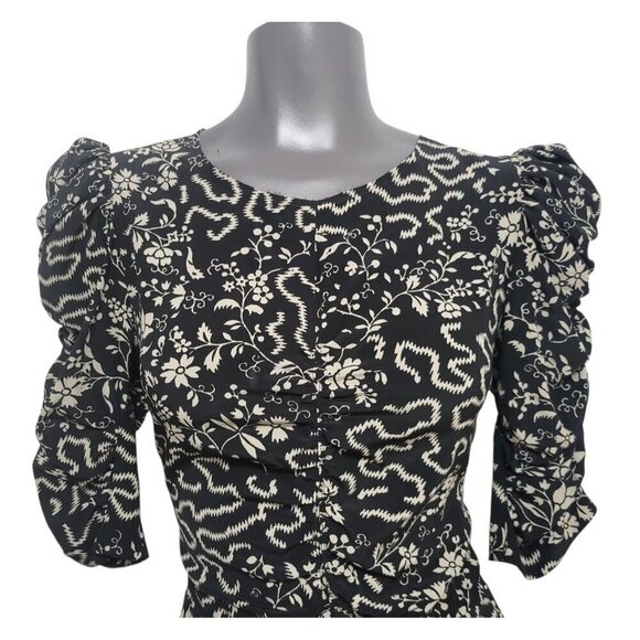 ISABEL MARANT Geometric Floral Silk Midi Dress - Picture 4 of 15